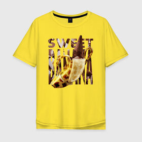 Мужская футболка хлопок Oversize с принтом Sweet banana в Екатеринбурге, 100% хлопок | свободный крой, круглый ворот, “спинка” длиннее передней части | new year. | sweet banana | банан | грифель | джем | зверь | иголки | карандаш | кольцо | леопард | леопардовый | нг | новый год | овощ | ожерелья | подарок | прздник | принадлежность | сладкий банан | украшения