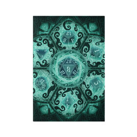 Обложка для паспорта матовая кожа с принтом DnD Dices - Lovecraft в Екатеринбурге, натуральная матовая кожа | размер 19,3 х 13,7 см; прозрачные пластиковые крепления | dices | dnd | dungeons dragons | lovecraft | днд | игра | кубик | лавкрафт