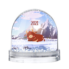 Снежный шар с принтом Спящий бык 2021 в Екатеринбурге, Пластик | Изображение внутри шара печатается на глянцевой фотобумаге с двух сторон | 2021 | 7 января | bull | newyear | santa | бык | быки | бычок | год быка | дед мороз | корова | новогодние каникулы | новогодние праздники | новый 2021 | новый год | новый год 2021 | рождество | сани | санта | санта клаус