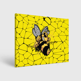 Холст прямоугольный с принтом Дикая пчела в Екатеринбурге, 100% ПВХ |  | дикая пчела | жало | мед | насекомые | опасность | соты | текстура | шершень