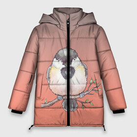 Женская зимняя куртка 3D с принтом акварельная птица на ветке в Екатеринбурге, верх — 100% полиэстер; подкладка — 100% полиэстер; утеплитель — 100% полиэстер | длина ниже бедра, силуэт Оверсайз. Есть воротник-стойка, отстегивающийся капюшон и ветрозащитная планка. 

Боковые карманы с листочкой на кнопках и внутренний карман на молнии | 