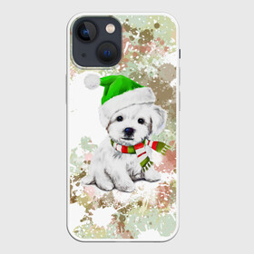 Чехол для iPhone 13 mini с принтом Щенок в Екатеринбурге,  |  | dog | животные | милота | собака | текстура | щенок