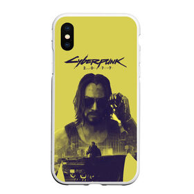 Чехол для iPhone XS Max матовый с принтом Cyberpunk 2077 в Екатеринбурге, Силикон | Область печати: задняя сторона чехла, без боковых панелей | 2077 | action | cyberpunk | cyberpunk 2077 | rpg | игра | киану ривз | киберпанк | найт сити | рпг