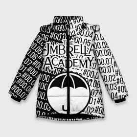 Зимняя куртка для девочек 3D с принтом АКАДЕМИЯ АМБРЕЛЛА в Екатеринбурге, ткань верха — 100% полиэстер; подклад — 100% полиэстер, утеплитель — 100% полиэстер. | длина ниже бедра, удлиненная спинка, воротник стойка и отстегивающийся капюшон. Есть боковые карманы с листочкой на кнопках, утяжки по низу изделия и внутренний карман на молнии. 

Предусмотрены светоотражающий принт на спинке, радужный светоотражающий элемент на пуллере молнии и на резинке для утяжки. | netflix | the umbrella academy | академия амбрелла | вампир академия | лютер. | сериал нетфликс | элен пейдж