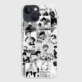 Чехол для iPhone 13 mini с принтом Haikyu pattern в Екатеринбурге,  |  | Тематика изображения на принте: haikyu | аниме | бокуро | волейбол | кагеяме | манга | тецуро | хината | цукишима