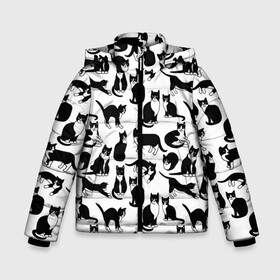 Зимняя куртка для мальчиков 3D с принтом Котики Чёрно-белые в Екатеринбурге, ткань верха — 100% полиэстер; подклад — 100% полиэстер, утеплитель — 100% полиэстер | длина ниже бедра, удлиненная спинка, воротник стойка и отстегивающийся капюшон. Есть боковые карманы с листочкой на кнопках, утяжки по низу изделия и внутренний карман на молнии. 

Предусмотрены светоотражающий принт на спинке, радужный светоотражающий элемент на пуллере молнии и на резинке для утяжки | cat | cats | cosmos | kitten | mem | memes | rose | roses | глаза | глазки | киска | космос | кот | котёнок | котик | котики | котэ | котята | кошак | кошка | кошки | красивая | мем | мемчики | милая | прикольная | розы | светлая