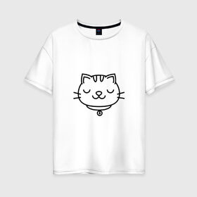 Женская футболка хлопок Oversize с принтом Китти в Екатеринбурге, 100% хлопок | свободный крой, круглый ворот, спущенный рукав, длина до линии бедер
 | аниме | детям | значок | картинки | китти | кот | котенок | кошка | милые | популярные | прикольные