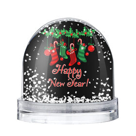 Снежный шар с принтом Happy New Year! в Екатеринбурге, Пластик | Изображение внутри шара печатается на глянцевой фотобумаге с двух сторон | 2020 | 2021 | happy | new year | быка | гирлянда | дед мороз | елка | зеленый | игрушка | клаус | конфеты | нг | новый год | носок | перчатка | печенье | подарок | полосы | пряник | рождество | с | санта | сладости | снег