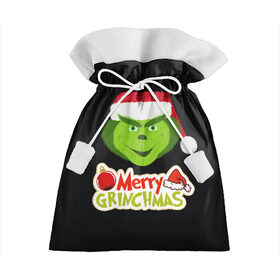 Подарочный 3D мешок с принтом Merry Grinchmas в Екатеринбурге, 100% полиэстер | Размер: 29*39 см | 2020 | 2021 | grinch | белая | год | гринч | елка | женская | зеленый | красная | мужская | мультфильм | надпись | нг | новый | подарок | полосы | праздник | рождества | свитер | сердце | смайл | фильм | шапка