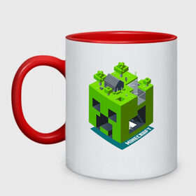 Кружка двухцветная с принтом Minecraft в Екатеринбурге, керамика | объем — 330 мл, диаметр — 80 мм. Цветная ручка и кайма сверху, в некоторых цветах — вся внутренняя часть | minecraft | алекс | белый | блоки | ведьма | взрывчатка | визера | волк | гаст | добывать | дракон | зеленый куб | зомби | игра | крафт | крипер | кубики | лошадка | майн | майнкрафт | манкрафт | овечка | оцелот