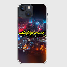 Чехол для iPhone 13 mini с принтом Найт сити в Екатеринбурге,  |  | 2077 | city | cyber | cyberpunk | futuristical | logo | night | punk | игра | кибер | лого | найт | сити | футуристичный