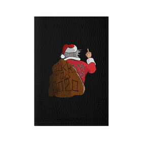 Обложка для паспорта матовая кожа с принтом Santa claus в Екатеринбурге, натуральная матовая кожа | размер 19,3 х 13,7 см; прозрачные пластиковые крепления | 2020 | 2021 | claus | happy new year | new ear | santa | santa claus | snow | winter | year | год | новый | новый год
