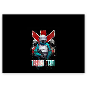 Поздравительная открытка с принтом CYBERPUNK TRAUMA TEAM в Екатеринбурге, 100% бумага | плотность бумаги 280 г/м2, матовая, на обратной стороне линовка и место для марки
 | ambulance | cd prodject | cyberpunk 2077 | future | game | japan | kianu | logo | medicine | pc | rpg | samurai | trauma | trauma team | банды | будущее | игры | киану ривз | киберпанк | киберпанк 2077 | киборги | компьютер | медики скорая 