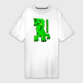 Платье-футболка хлопок с принтом Minecraft в Екатеринбурге,  |  | minecraft | алекс | белый | блоки | ведьма | взрывчатка | визера | волк | гаст | добывать | дракон | зеленый куб | зомби | игра | крафт | крипер | кубики | лошадка | майн | майнкрафт | манкрафт | овечка | оцелот