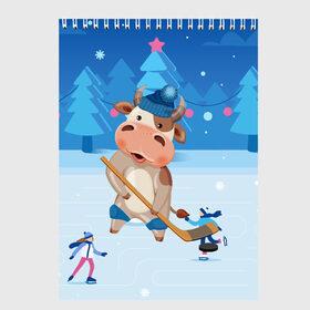 Скетчбук с принтом Бык играет в хоккей в Екатеринбурге, 100% бумага
 | 48 листов, плотность листов — 100 г/м2, плотность картонной обложки — 250 г/м2. Листы скреплены сверху удобной пружинной спиралью | 2021 | 7 января | bull | newyear | santa | бык | быки | бычок | год быка | дед мороз | корова | новогодние каникулы | новогодние праздники | новый 2021 | новый год | новый год 2021 | рождество | сани | санта | санта клаус
