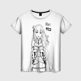 Женская футболка 3D с принтом Re:Zero в Екатеринбурге, 100% полиэфир ( синтетическое хлопкоподобное полотно) | прямой крой, круглый вырез горловины, длина до линии бедер | anime girl | anime heroes | emilia | girl | kawaii | ram | re zero | re:zero | rem | девочка | девушка | жизнь с нуля в альтернативном мире | кавайный | логотипы аниме | персонажи аниме | рам | ре зеро | рем | эмилия