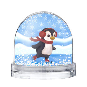 Снежный шар с принтом Пингвинчик на коньках в Екатеринбурге, Пластик | Изображение внутри шара печатается на глянцевой фотобумаге с двух сторон | Тематика изображения на принте: 2021 | зима | коньки | лёд | милый | новый год | пингвин | снег | снежинки | фигурное катание