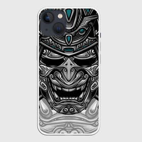 Чехол для iPhone 13 с принтом Cyber Samurai в Екатеринбурге,  |  | evil | head | mask | rage | robot | samurai | skull | warrior | арт | воин | гнев | голова | злой | киберпанк | маска | робот | самурай | сёгун | череп | японский