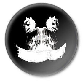Значок с принтом Магистр Кусь 3 в Екатеринбурге,  металл | круглая форма, металлическая застежка в виде булавки | Тематика изображения на принте: cat | game | logo | rpg | skull | игровой | игры | кот | кусь | лого | логотип | череп