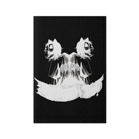 Обложка для паспорта матовая кожа с принтом Магистр Кусь 3 в Екатеринбурге, натуральная матовая кожа | размер 19,3 х 13,7 см; прозрачные пластиковые крепления | Тематика изображения на принте: cat | game | logo | rpg | skull | игровой | игры | кот | кусь | лого | логотип | череп