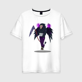 Женская футболка хлопок Oversize с принтом Владыка Птиц в Екатеринбурге, 100% хлопок | свободный крой, круглый ворот, спущенный рукав, длина до линии бедер
 | darkness | evil | villain | злодей | крылья | персонаж