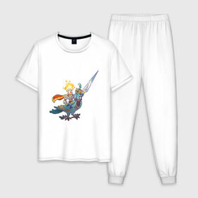 Мужская пижама хлопок с принтом TRDGARPG, Worthy Heart hunter, концепт арт, Всадник, персонаж в Екатеринбурге, 100% хлопок | брюки и футболка прямого кроя, без карманов, на брюках мягкая резинка на поясе и по низу штанин
 | 
