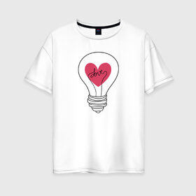 Женская футболка хлопок Oversize с принтом Love в Екатеринбурге, 100% хлопок | свободный крой, круглый ворот, спущенный рукав, длина до линии бедер
 | 1 годик | love | дети | детские | любовь | малыш | малыши | ребенок