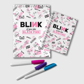 Блокнот с принтом BLACKPINK в Екатеринбурге, 100% бумага | 48 листов, плотность листов — 60 г/м2, плотность картонной обложки — 250 г/м2. Листы скреплены удобной пружинной спиралью. Цвет линий — светло-серый
 | black pink | blackpink | k pop | блэкпинк | дженни | джису | к поп | лиса | розэ