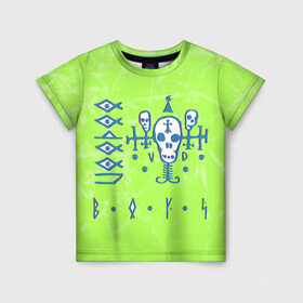 Детская футболка 3D с принтом Voodoo Boys Gang CP 2077 в Екатеринбурге, 100% гипоаллергенный полиэфир | прямой крой, круглый вырез горловины, длина до линии бедер, чуть спущенное плечо, ткань немного тянется | boys | city | cyberpunk | gang | night | voodoo | андроид | киберпанк | киборг | найт | робот | сити
