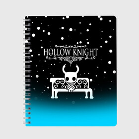 Тетрадь с принтом HOLLOW KNIGHT в Екатеринбурге, 100% бумага | 48 листов, плотность листов — 60 г/м2, плотность картонной обложки — 250 г/м2. Листы скреплены сбоку удобной пружинной спиралью. Уголки страниц и обложки скругленные. Цвет линий — светло-серый
 | hollow knight | silk song | silksong | босс | ложный рыцарь | матка жужж | силк сонг | холлоу кнайт | холлоу найт