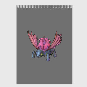Скетчбук с принтом Цветочный жук в Екатеринбурге, 100% бумага
 | 48 листов, плотность листов — 100 г/м2, плотность картонной обложки — 250 г/м2. Листы скреплены сверху удобной пружинной спиралью | bug | flower | pink | wings | жук | лоза | насекомое | розовый | цветы