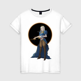 Женская футболка хлопок с принтом Темная колдунья в Екатеринбурге, 100% хлопок | прямой крой, круглый вырез горловины, длина до линии бедер, слегка спущенное плечо | ведьма | девушка | колдунья | маг | магия | фэнтези