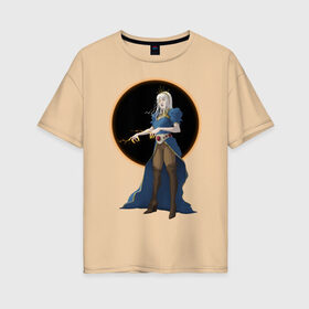 Женская футболка хлопок Oversize с принтом Темная колдунья в Екатеринбурге, 100% хлопок | свободный крой, круглый ворот, спущенный рукав, длина до линии бедер
 | ведьма | девушка | колдунья | маг | магия | фэнтези