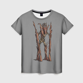 Женская футболка 3D с принтом Магическое дерево в Екатеринбурге, 100% полиэфир ( синтетическое хлопкоподобное полотно) | прямой крой, круглый вырез горловины, длина до линии бедер | branch | magic | monster | tree | великан | ветки | дерево | кора | стоит