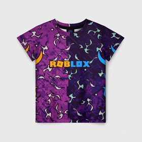 Детская футболка 3D с принтом Roblox | Роблокс в Екатеринбурге, 100% гипоаллергенный полиэфир | прямой крой, круглый вырез горловины, длина до линии бедер, чуть спущенное плечо, ткань немного тянется | 2 цвета | game | roblox | абстракция | игра | огонь | пламя | роблокс
