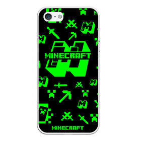 Чехол для iPhone 5/5S матовый с принтом Minecraft в Екатеринбурге, Силикон | Область печати: задняя сторона чехла, без боковых панелей | Тематика изображения на принте: minecraft | алекс | белый | блоки | ведьма | взрывчатка | визера | волк | гаст | добывать | дракон | зеленый куб | зомби | игра | крафт | крипер | кубики | лошадка | майн | майнкрафт | манкрафт | овечка | оцелот