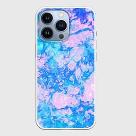 Чехол для iPhone 13 Pro с принтом Нежные краски в Екатеринбурге,  |  | abstract | blue | casual | casual style | pink | texture | абстрактный рисунок | абстракция | блики | брызги | вода | волны | градиент | краски | мазки | море | морская | пастельные цвета | повседневный | пятна красок