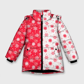 Зимняя куртка для девочек 3D с принтом Новогоднее Настроение в Екатеринбурге, ткань верха — 100% полиэстер; подклад — 100% полиэстер, утеплитель — 100% полиэстер. | длина ниже бедра, удлиненная спинка, воротник стойка и отстегивающийся капюшон. Есть боковые карманы с листочкой на кнопках, утяжки по низу изделия и внутренний карман на молнии. 

Предусмотрены светоотражающий принт на спинке, радужный светоотражающий элемент на пуллере молнии и на резинке для утяжки. | merry christmas | дед мороз | ёлка | зима | мороз | новый год | подарок | праздник | рождество | с новым годом | санта клаус | снег | снеговик | снегурочка | снежинки | снежные узоры | узоры