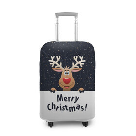 Чехол для чемодана 3D с принтом Merry Christmas в Екатеринбурге, 86% полиэфир, 14% спандекс | двустороннее нанесение принта, прорези для ручек и колес | christmas | merry christmas | santa claus | дед мороз | ёлка | новогодние олени | новый год | оленёнок бэмби | оленёнок рудольф | орнамент | с новым годом | санта клаус | свитер с оленями | снегурочка | снежинки | узоры