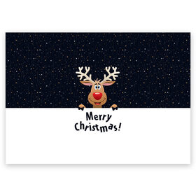 Поздравительная открытка с принтом Merry Christmas в Екатеринбурге, 100% бумага | плотность бумаги 280 г/м2, матовая, на обратной стороне линовка и место для марки
 | christmas | merry christmas | santa claus | дед мороз | ёлка | новогодние олени | новый год | оленёнок бэмби | оленёнок рудольф | орнамент | с новым годом | санта клаус | свитер с оленями | снегурочка | снежинки | узоры