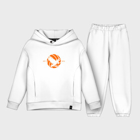 Детский костюм хлопок Oversize с принтом KARASUNO HIGHSCHOOL VOLLEYBALL CLUB logotype в Екатеринбурге,  |  | Тематика изображения на принте: anime | haikyu | haikyuu | karasuno | аниме | волейбол | ворон | карасуно | манга | мяч | сёё хината