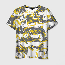 Мужская футболка 3D с принтом Пятна краски в Екатеринбурге, 100% полиэфир | прямой крой, круглый вырез горловины, длина до линии бедер | абстракция | кора | краска | пятна | узор | фантастик | футуризм | цвета 2021 | цветы