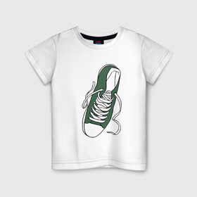 Детская футболка хлопок с принтом кроссовок в Екатеринбурге, 100% хлопок | круглый вырез горловины, полуприлегающий силуэт, длина до линии бедер | влюбленных | день святого валентина | для двоих | для пар | кеды | кроссовок | парные | подарок | симпсоны
