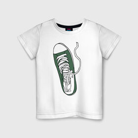 Детская футболка хлопок с принтом кроссовок в Екатеринбурге, 100% хлопок | круглый вырез горловины, полуприлегающий силуэт, длина до линии бедер | влюбленных | день святого валентина | для двоих | для пар | кеды | кроссовок | парные | подарок | симпсоны
