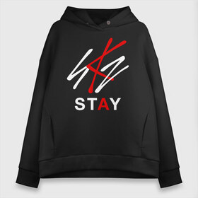 Женское худи Oversize хлопок с принтом STRAY KIDS в Екатеринбурге, френч-терри — 70% хлопок, 30% полиэстер. Мягкий теплый начес внутри —100% хлопок | боковые карманы, эластичные манжеты и нижняя кромка, капюшон на магнитной кнопке | bang chan | changbin | felix | han | hyunjin | i.n. | k pop | lee know | seungmin | skz | stray kids | идолы | к поп