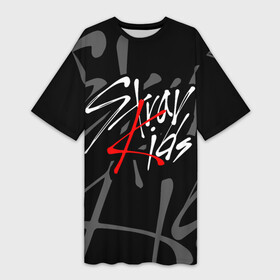 Платье-футболка 3D с принтом STRAY KIDS в Екатеринбурге,  |  | bang chan | changbin | felix | han | hyunjin | i.n. | k pop | lee know | seungmin | skz | stray kids | идолы | к поп