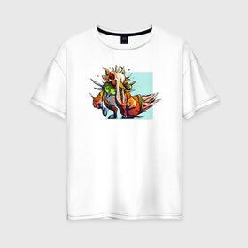 Женская футболка хлопок Oversize с принтом Forest Soul в Екатеринбурге, 100% хлопок | свободный крой, круглый ворот, спущенный рукав, длина до линии бедер
 | 