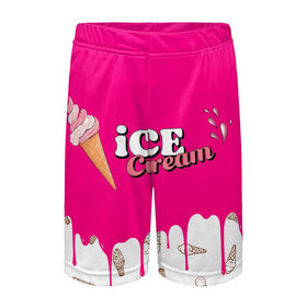 Детские спортивные шорты 3D с принтом Ice Cream BlackPink в Екатеринбурге,  100% полиэстер
 | пояс оформлен широкой мягкой резинкой, ткань тянется
 | blackpink | blink | bts | exo | icecream | jennie | jisoo | korea | kpop | lisa | love | rose | блекпинк | девушки | корея | кпоп | музыка