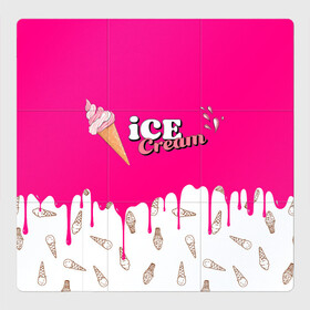 Магнитный плакат 3Х3 с принтом Ice Cream BlackPink в Екатеринбурге, Полимерный материал с магнитным слоем | 9 деталей размером 9*9 см | Тематика изображения на принте: blackpink | blink | bts | exo | icecream | jennie | jisoo | korea | kpop | lisa | love | rose | блекпинк | девушки | корея | кпоп | музыка