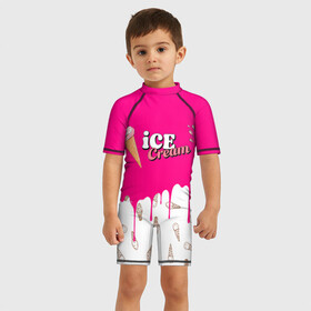 Детский купальный костюм 3D с принтом Ice Cream BlackPink в Екатеринбурге, Полиэстер 85%, Спандекс 15% | застежка на молнии на спине | blackpink | blink | bts | exo | icecream | jennie | jisoo | korea | kpop | lisa | love | rose | блекпинк | девушки | корея | кпоп | музыка